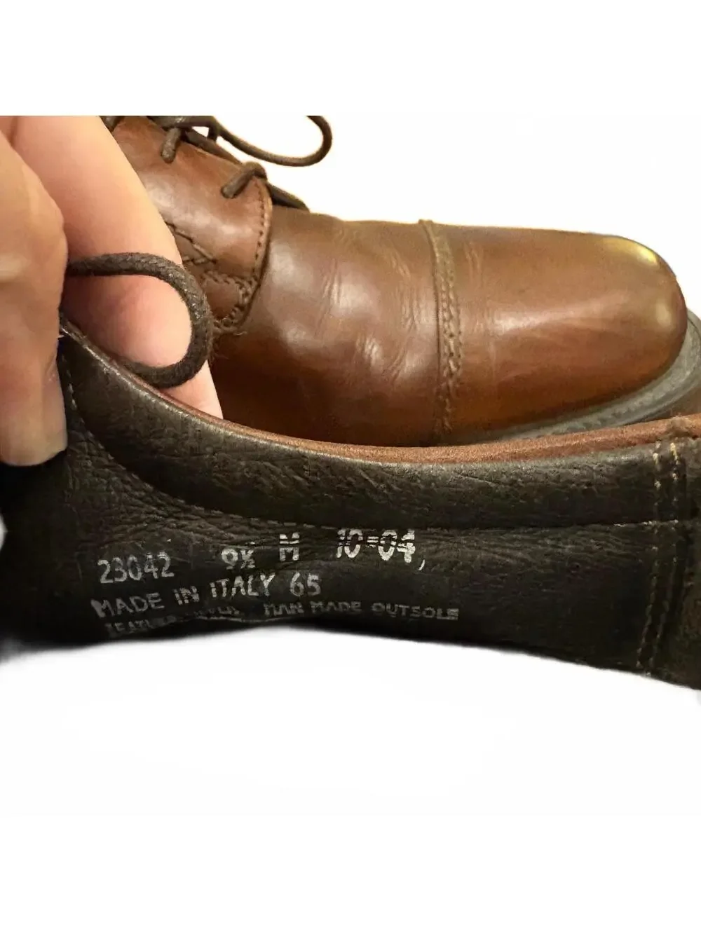 Bostonian Men's Brown Leather Cap Toe Dress Shoes Made in Italy Size 9.5 Office